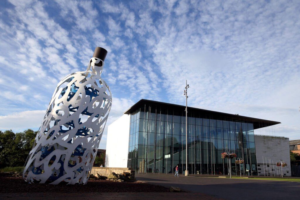 The bottle sculpture outside the Middlesbrough Institute of Modern Art (MIMA)