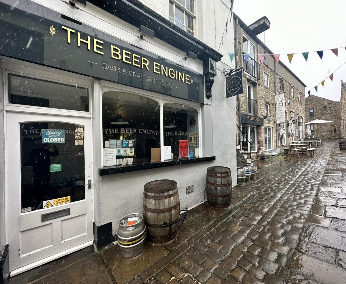 Close shot of the Beer Engine micro pub in Skipton